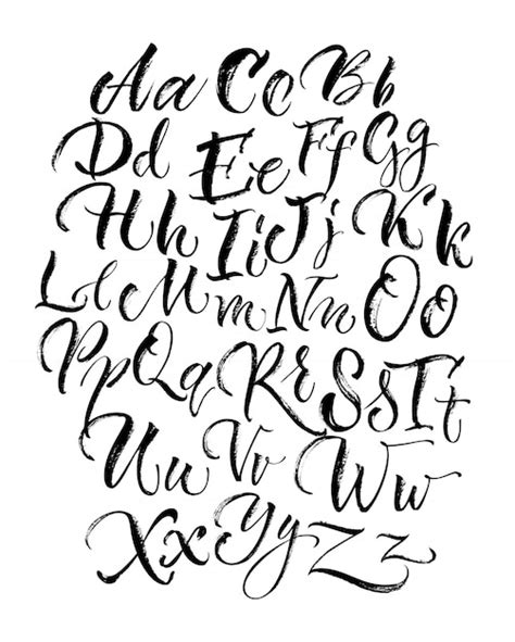 Free Vector | Black Scrawling Uppercase And Lowercase Alphabet Letters