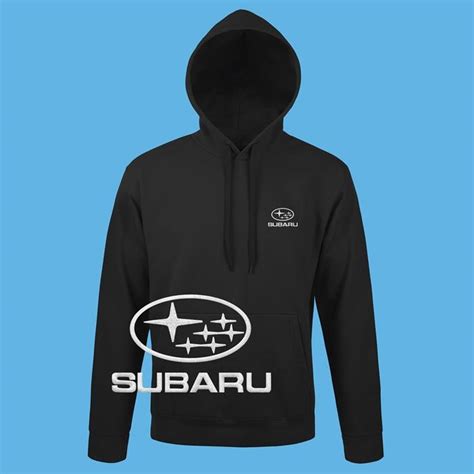 Subaru Hoodie | Embroidered Logo Sweatshirt | Black Blue | Warm Mens Clothing | Auto Car ...