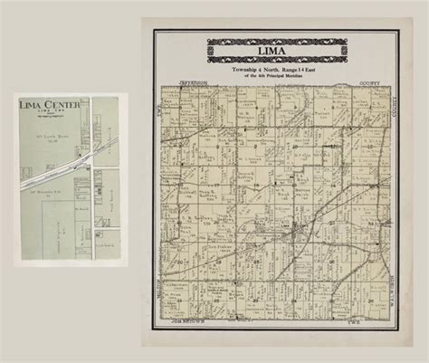 1917 Map of Lima Center and Lima Township Rock County Wisconsin - Etsy