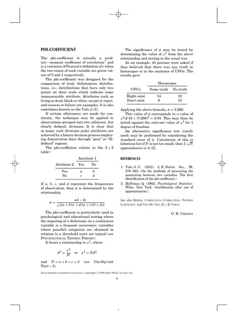 Phi Coefficient | Correlation And Dependence | Statistical Theory