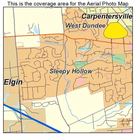 Aerial Photography Map of Sleepy Hollow, IL Illinois