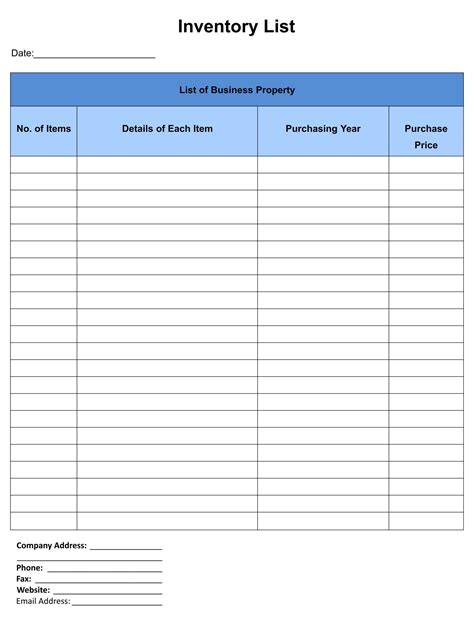 10 best free printable inventory log sheet – Artofit