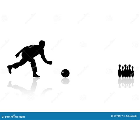 Man Playing Bowling Silhouette Stock Vector - Illustration of ...