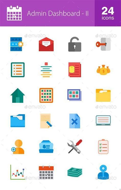 576 Admin Dashboard Icons by IconBunny | GraphicRiver