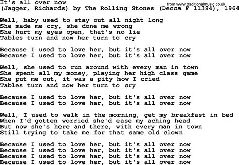 Bruce Springsteen song: It's All Over Now, lyrics