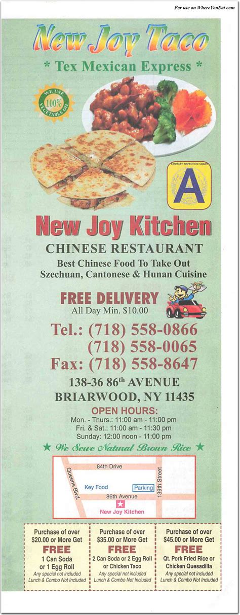 New Joy Kitchen Restaurant in Queens / Menus & Photos