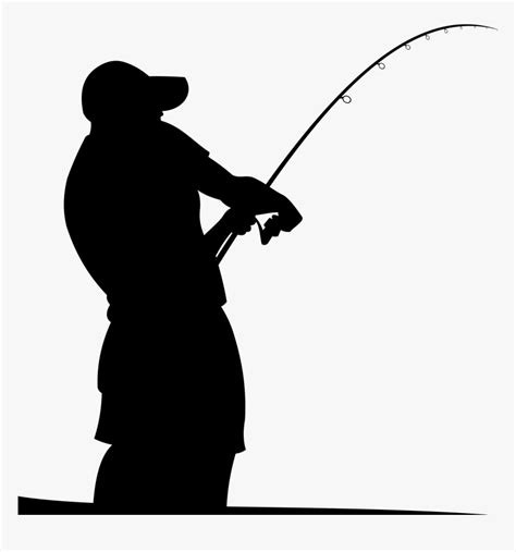 Fishing Rods Fisherman Silhouette - Fishing Rod Vector Png, Transparent Png - kindpng