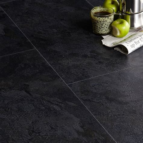 Colours Black Slate Effect Luxury Vinyl Click Flooring 1.49 m² Pack | Departments | DIY at B&Q