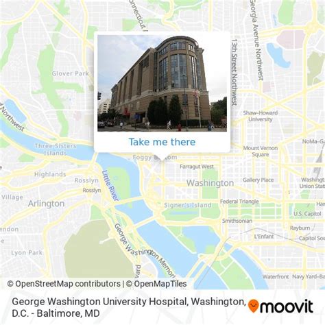 How to get to George Washington University Hospital by bus, metro or train?