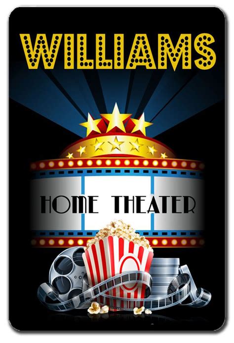 PERSONALIZED HOME THEATER METAL SIGN | Metal signs, Home theater, Home theater decor