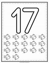Black Number 17 sketch template