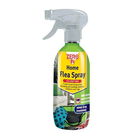 Zero In Home Flea Spray (Solvent-Free, Clear Water-Based Flea Treatment for The Home), 500 ml ...