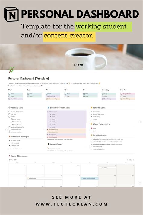 Notion Template for The Working Student and/or Content Creator ...