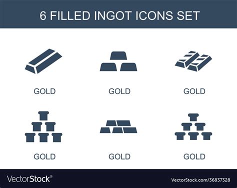 6 ingot icons Royalty Free Vector Image - VectorStock