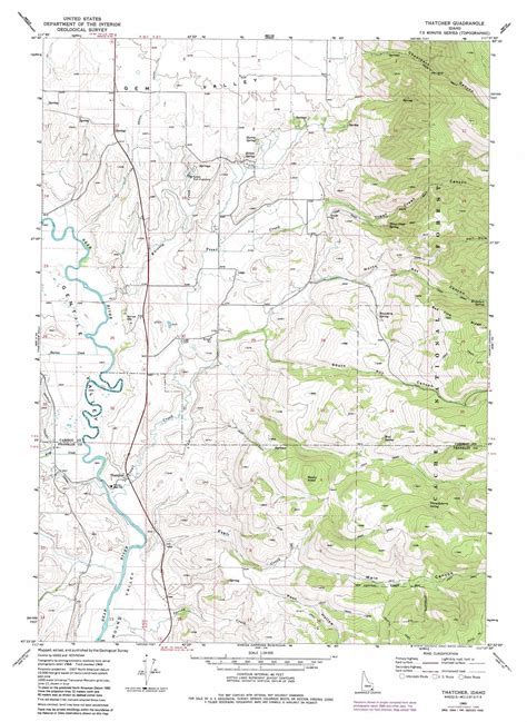 Thatcher topographic map, ID - USGS Topo Quad 42111d6