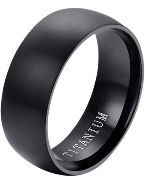 Fashion Men Titanium Ring Black Titanium Wedding Rings for Men and Women : Amazon.ca: Clothing ...