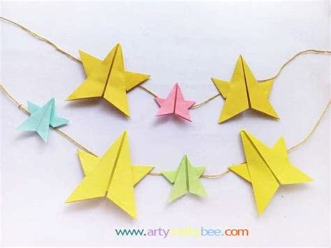 How To Make Origami Star Garland Easy - Arty Crafty Bee