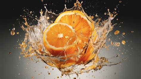 Premium Photo | An orange splashing in a water splash