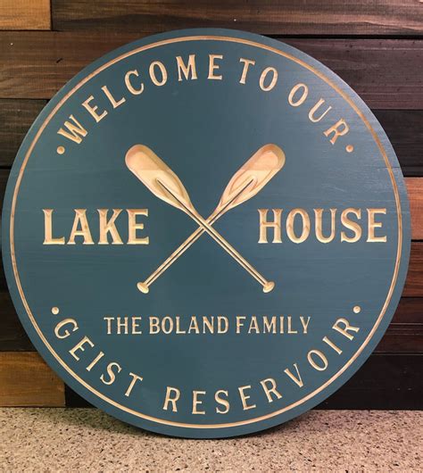 Personalized Lake House Sign Lake House Sign Boat Oars | Etsy