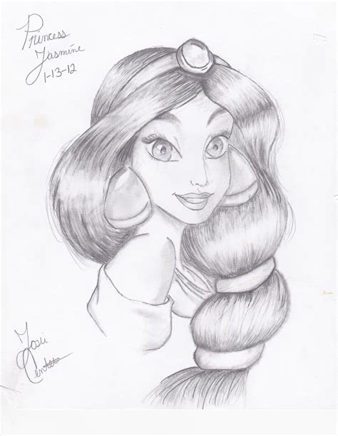 Disney Jasmine Drawing Art - Drawing Skill