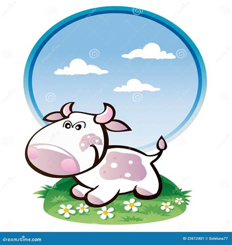 Young Purple Cow Cartoon Stock Image - Image: 23612401