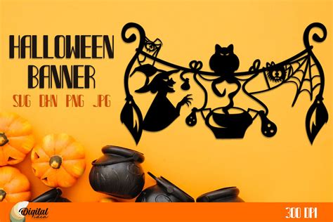 Halloween banner Paper Cut. Halloween Decoration SVG. - So Fontsy