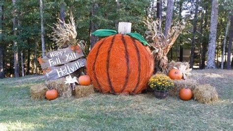 Pumpkin hay bale....love the Fall! | Hay bale fall decor, Fall festival ...