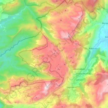 Eravikulam National Park topographic map, elevation, terrain