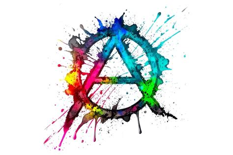 Premium AI Image | Anarchy sign is drawn with multicolored watercolors ...