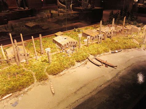 Model of First Nations Village at Royal BC Museum, Victoria, BC