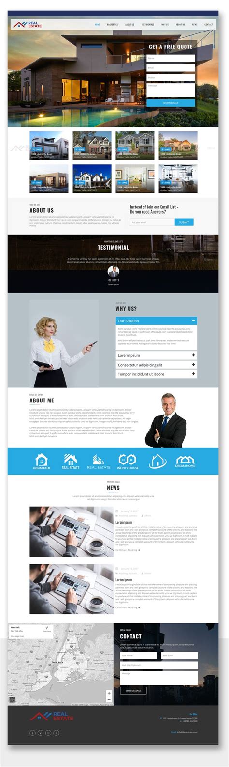 Real Estate - Responsive HTML Template | Real estate templates, Html ...