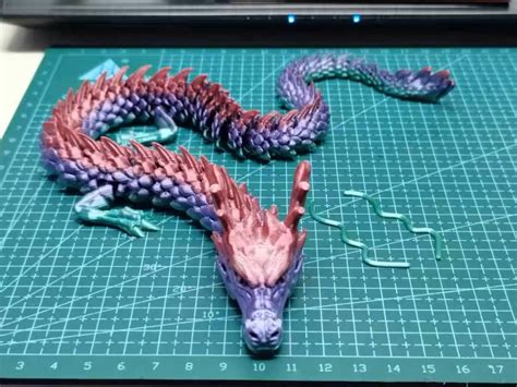 3D Printed Articulated Dragon - Flexible Fidget Toy glow I. The dark, Hobbies & Toys, Stationery ...