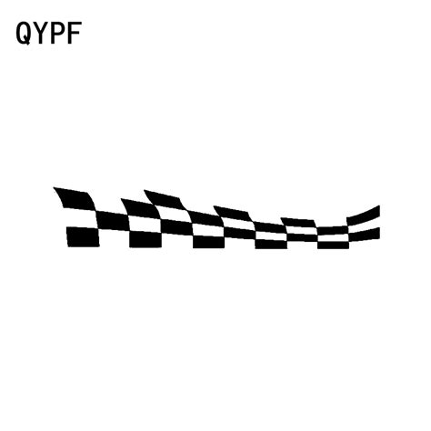 QYPF 20CM*3.7CM Fashion Car Checkered Flags Racing Vinyl Car styling ...