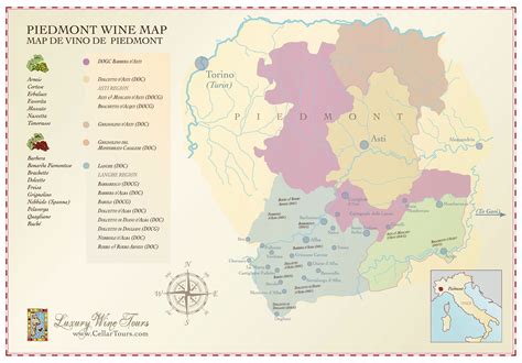 Piedmont Wine Regions Map » CellarTours