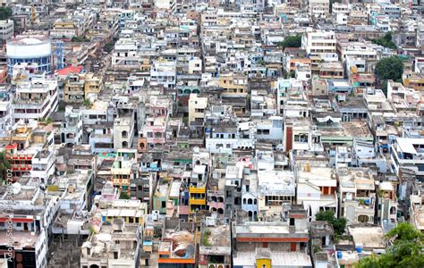 Aerial view of Vijayawada city in India, August 29,2012 in Vijayawada, India.The Andhra Pradesh ...