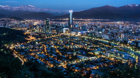 wallpaper night city, lights, cities, mountains, chile HD : Widescreen ...