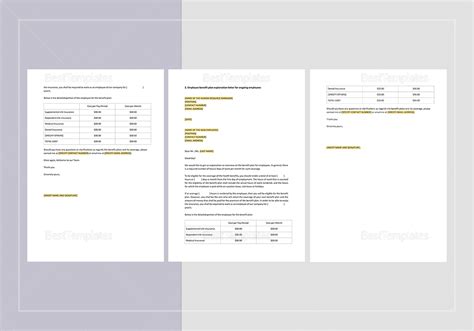 Employee Benefit Plan Explanation Letter Template in Word, Apple Pages