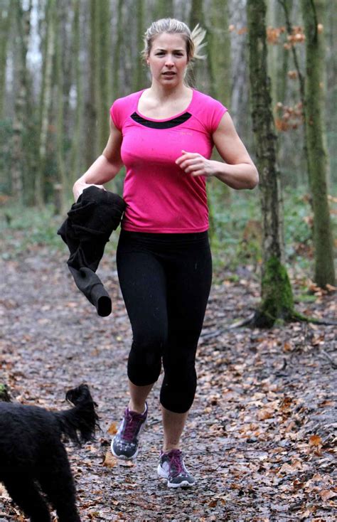 Gemma Atkinson Workout – Running in Forest Essex, January 2015 – celebsla.com