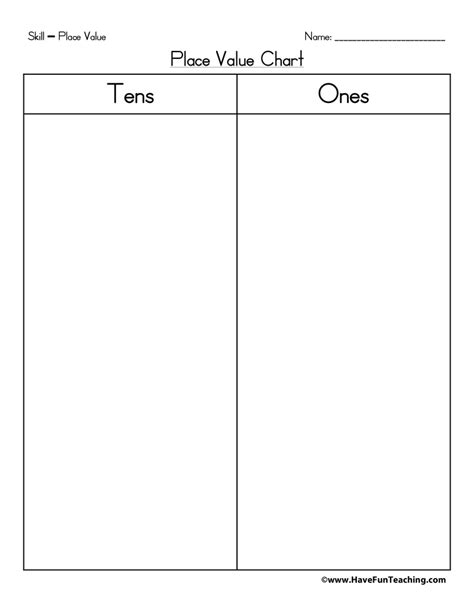 Tens, Ones Place Value Chart - Have Fun Teaching