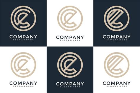 Premium Vector | Set of letter c monogram logo design template