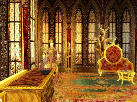 Anna Quinn Stories: Castle Stained Glass Walls For SIMS 4