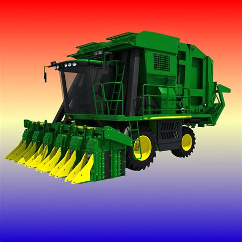 john deere cotton picker 3d model