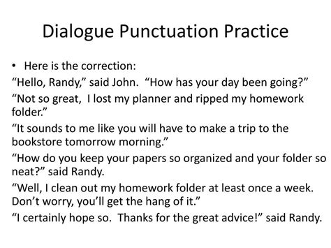 PPT - Dialogue Punctuation Practice PowerPoint Presentation, free ...