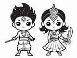 Beautiful Navratri Coloring Download  Page sketch template