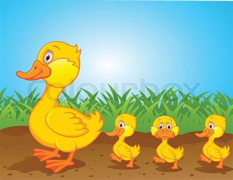 Duck family cartoon | Stock Vector | Colourbox