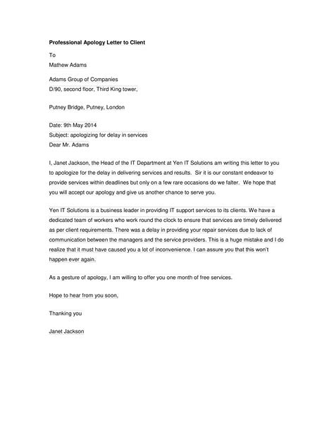 Professional Apology Letter To Client - How to write a Professional Apology Letter to Client ...