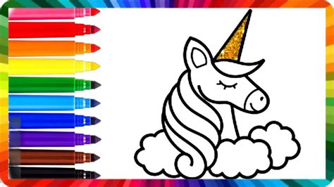 Unicorn Glitter Art 🦄 How to Draw Painting & Coloring for Kids ...