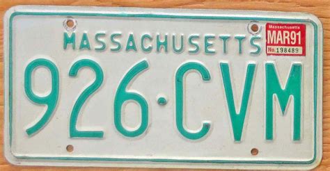 1991 Massachusetts vg - Automobile License Plate Store: Collectible License Plates for Less