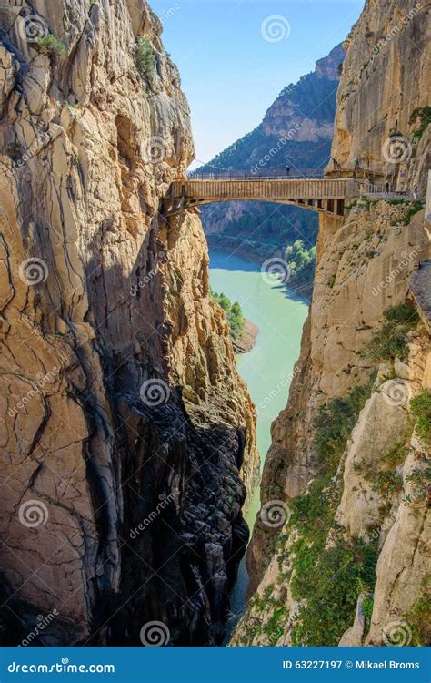 Caminito del Rey bridge stock image. Image of road, structure - 63227197