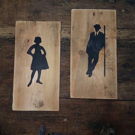 Wooden Bathroom Signs Rustic Farmhouse Decor Restroom Signs - Etsy